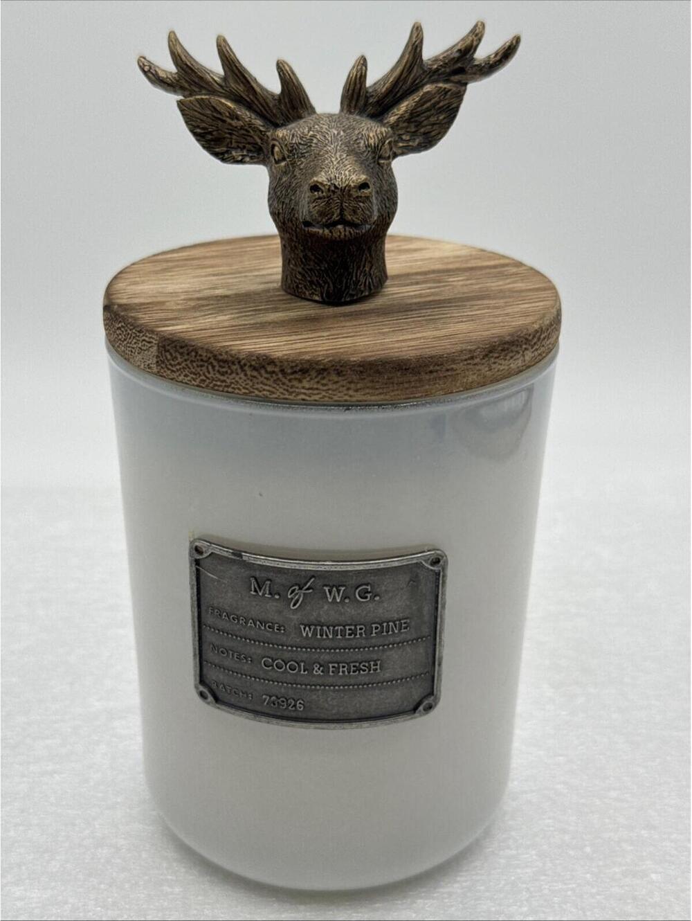Makers Of Wax Goods Winter Pine 2-wick Candle Deer Head Topper M. of W.G.